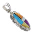 Genuine Sterling Silver And Multicolor Inlay Southwest Pendant MX64850